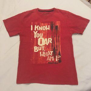 Nautica Boys' Red T-Shirt, Oar Theme, Size M (10-12), 100% Cotton